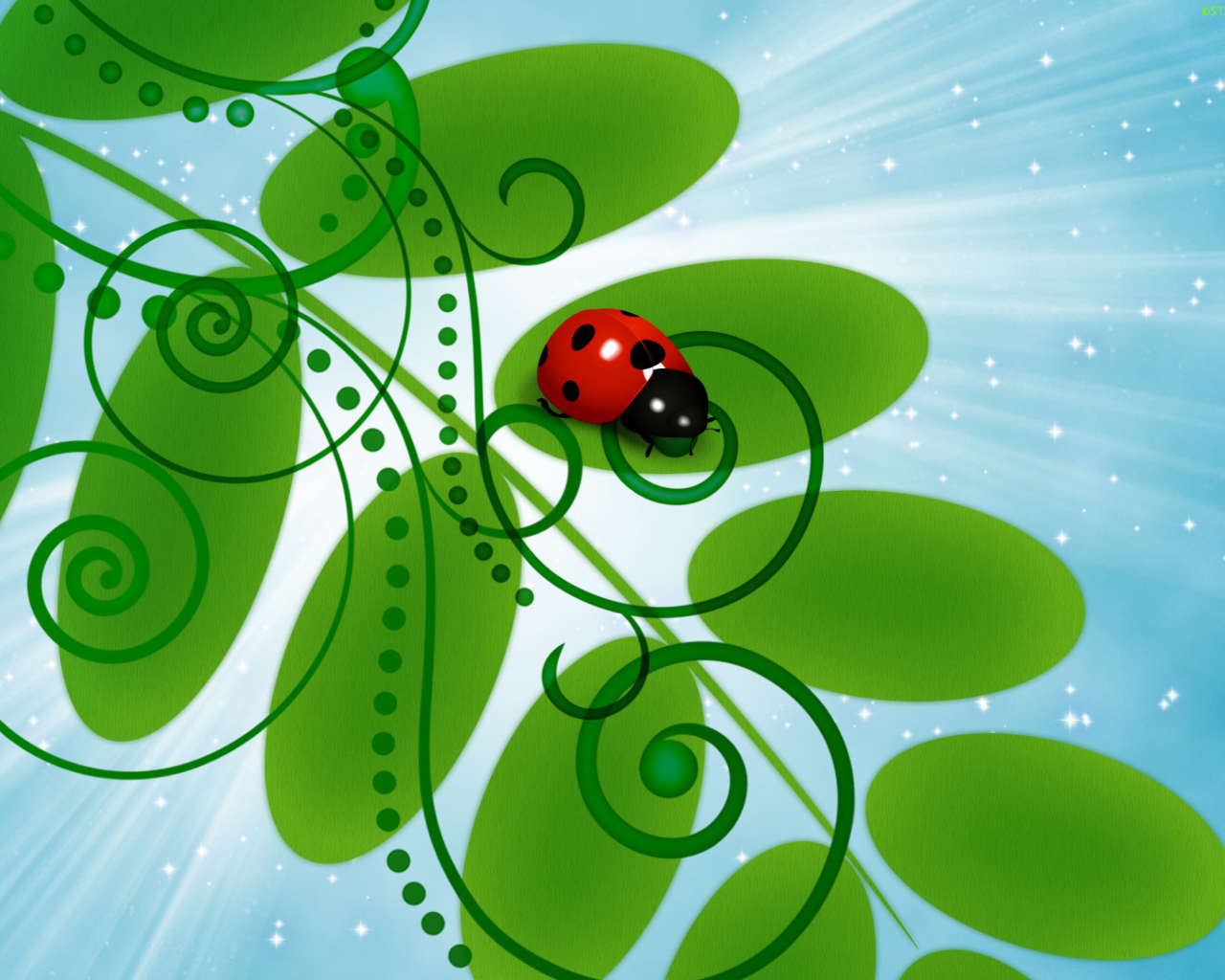 Fondo de pantalla 3D Ladybug 1280x1024
