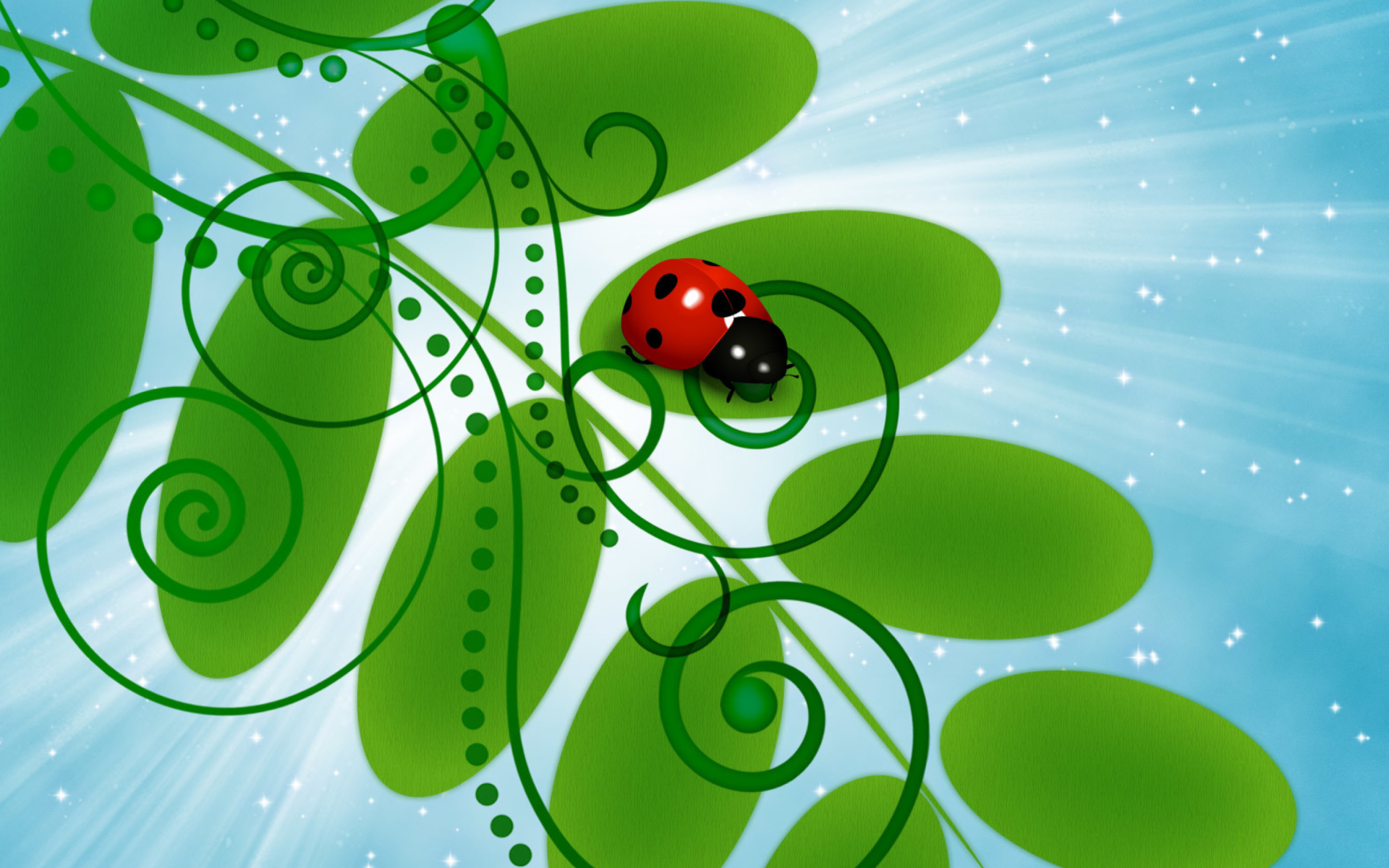 3D Ladybug wallpaper 1920x1200