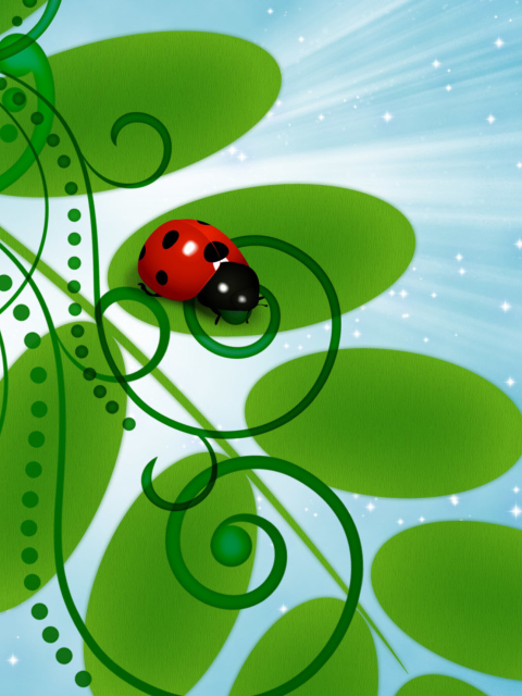 Screenshot №1 pro téma 3D Ladybug 480x640