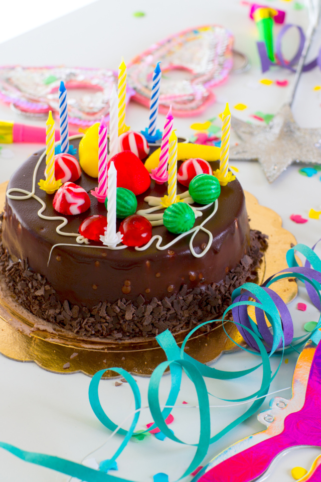 Birthday Cake With Candles wallpaper 640x960