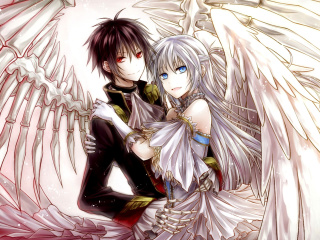 Sfondi Anime Angel And Demon Love 320x240