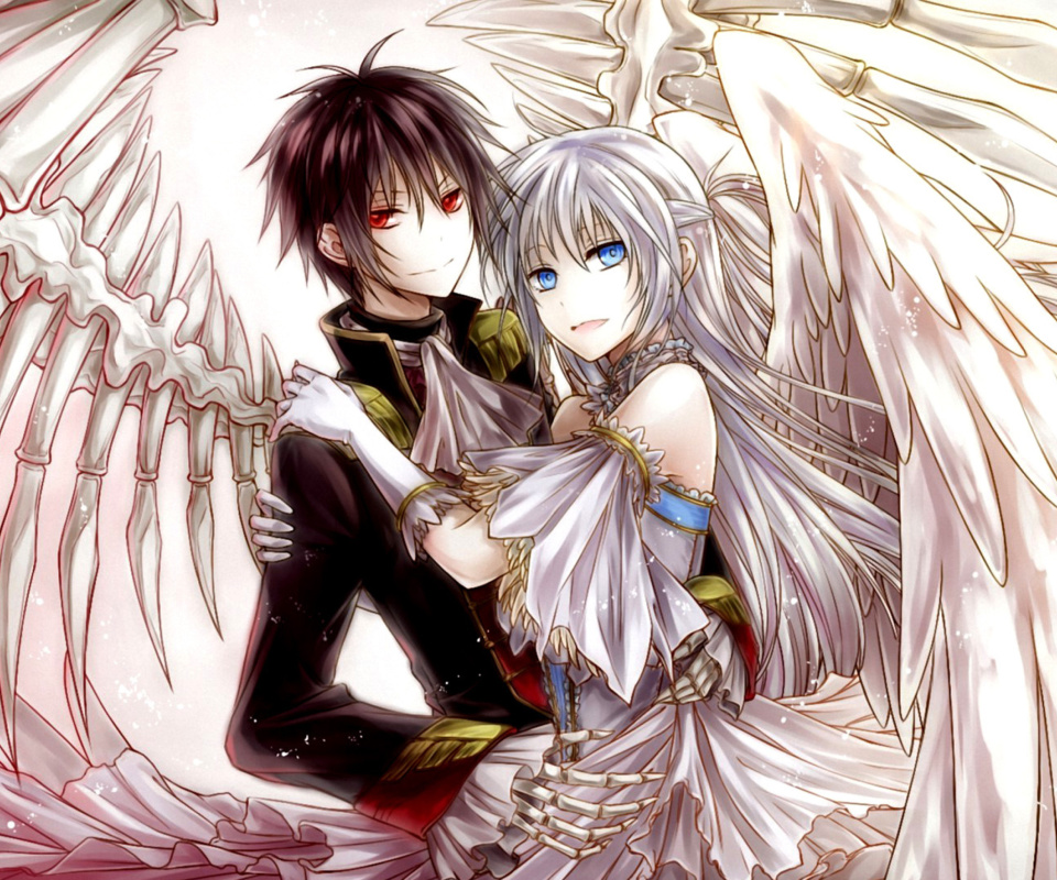 Обои Anime Angel And Demon Love 960x800