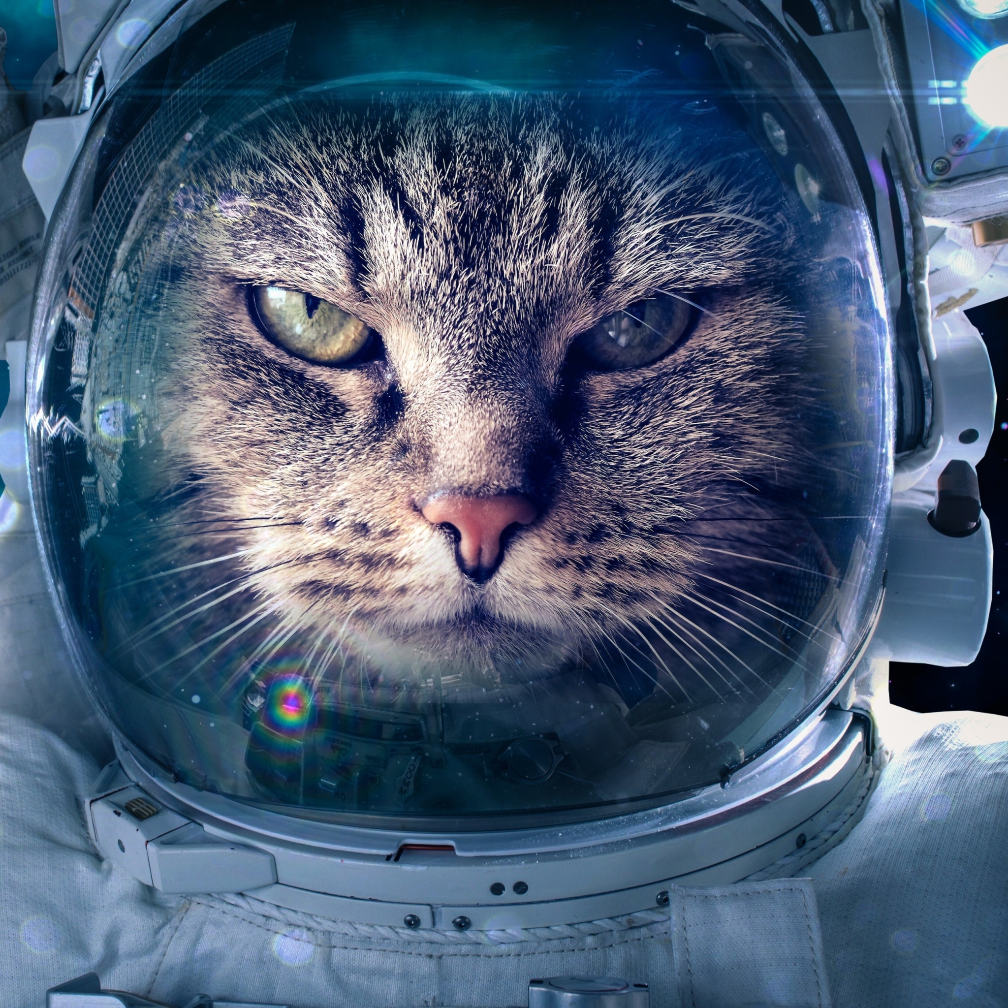 Обои Astronaut cat 2048x2048