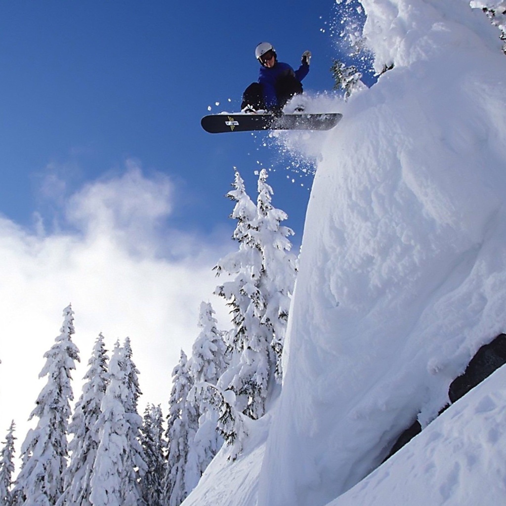 Fondo de pantalla Snowboarding GoPro HD Hero 1024x1024