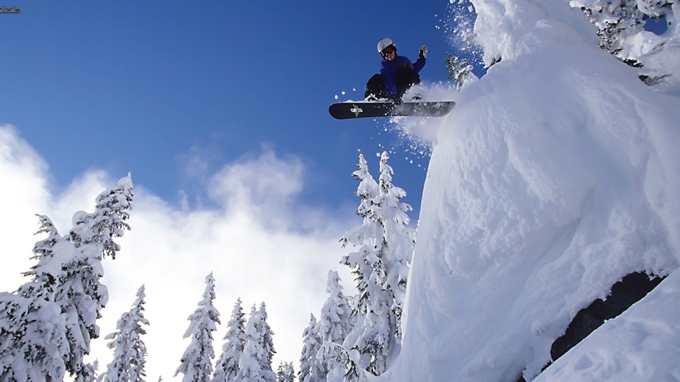 Обои Snowboarding GoPro HD Hero 1366x768
