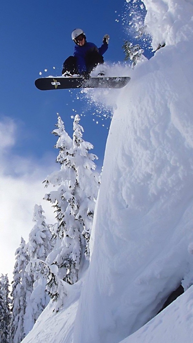 Snowboarding GoPro HD Hero wallpaper 640x1136