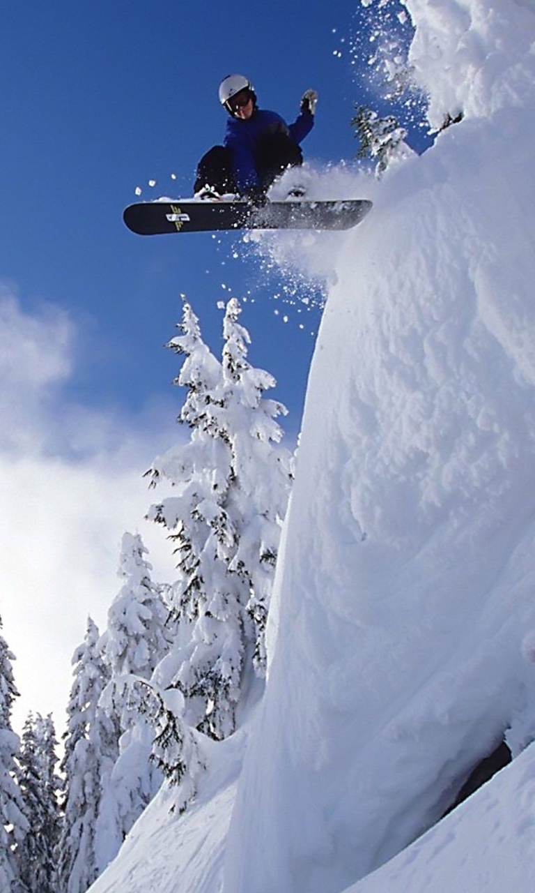 Snowboarding GoPro HD Hero wallpaper 768x1280