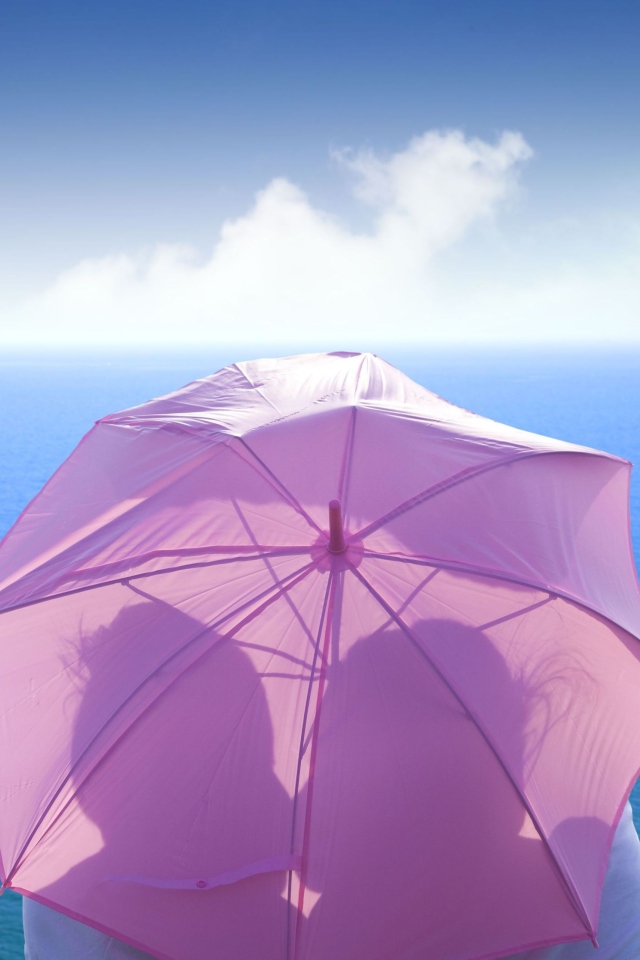Romance Behind Pink Umbrella screenshot #1 640x960