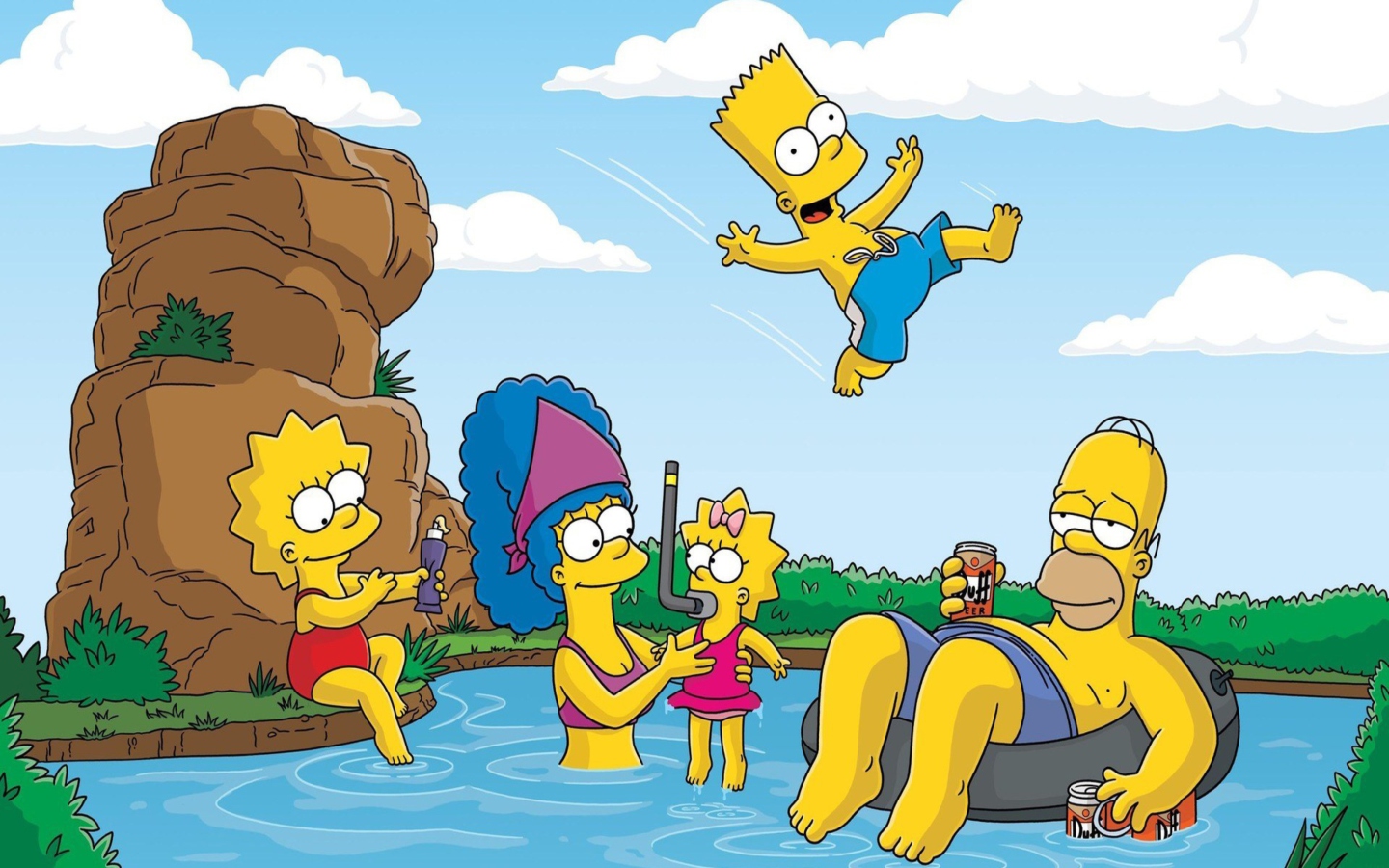 Fondo de pantalla The Simpsons Swim 1440x900