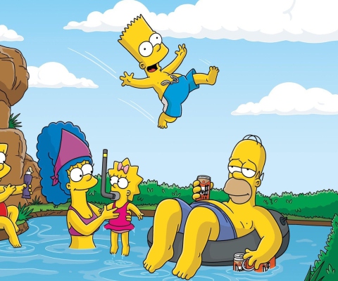 Screenshot №1 pro téma The Simpsons Swim 480x400