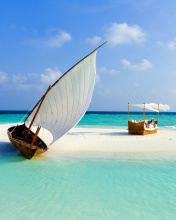 Beautiful beach leisure on Maldives screenshot #1 176x220