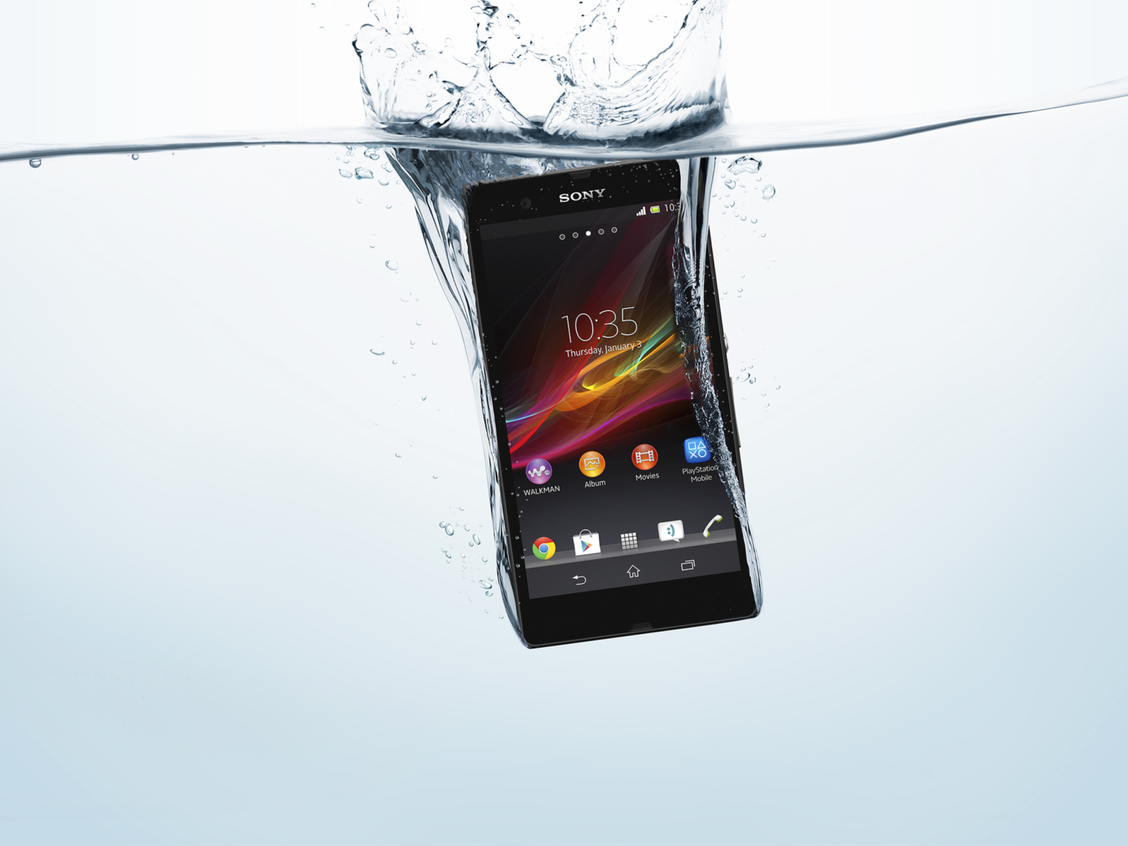 Screenshot №1 pro téma Sony Xperia Z In Water Test 1600x1200
