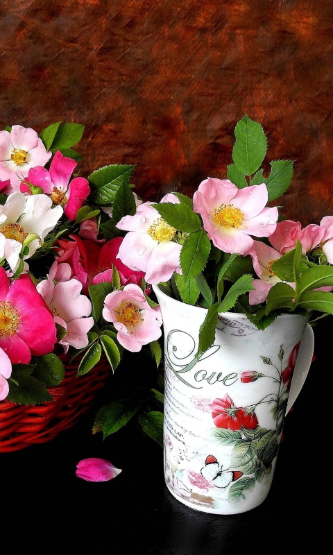 Sweetheart flowers wallpaper 480x800