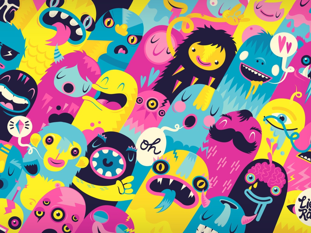 Das Oh Monsters Wallpaper 1024x768