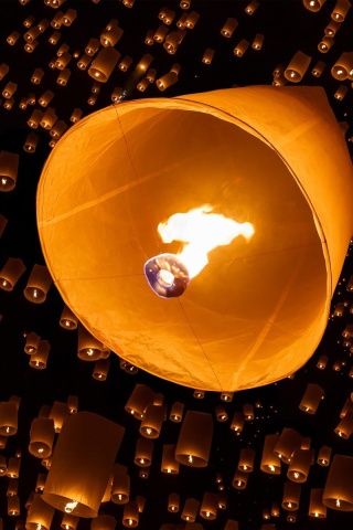 Air fiery torches wallpaper 320x480