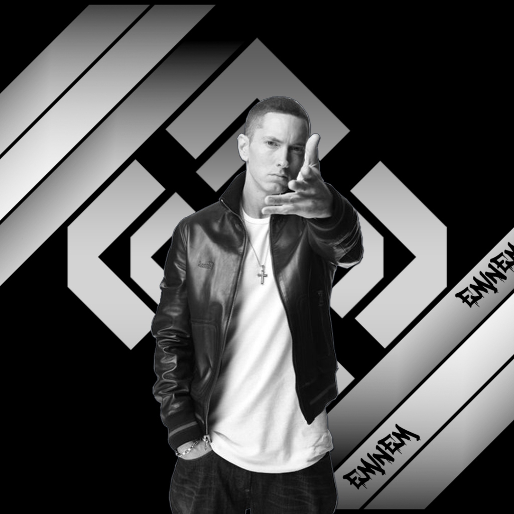 Das Eminem Black And White Wallpaper 1024x1024