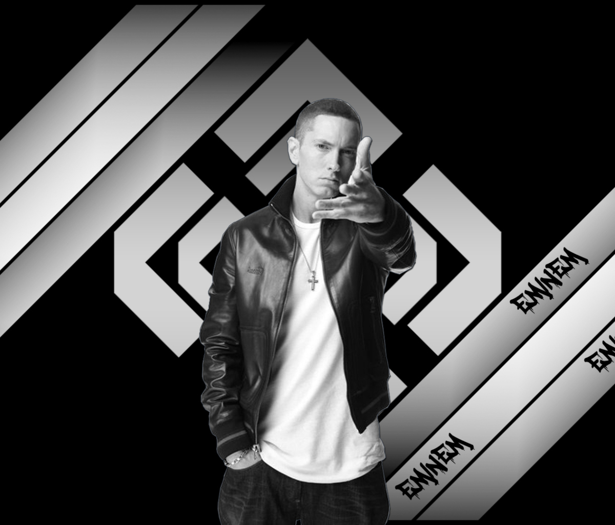 Eminem Black And White wallpaper 1200x1024