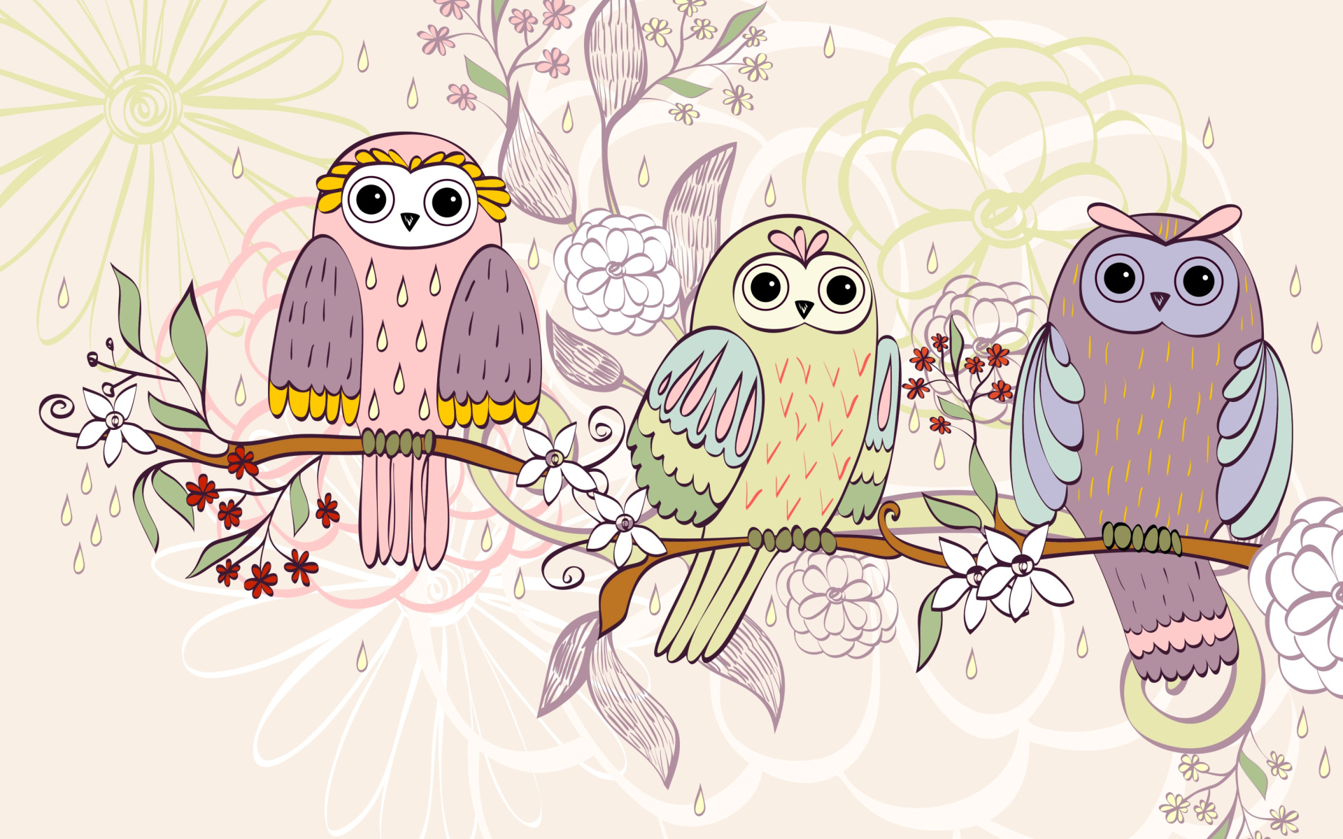 Das Owls Texture Wallpaper 1920x1200
