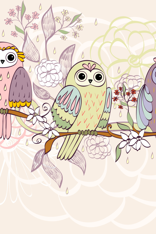 Sfondi Owls Texture 640x960