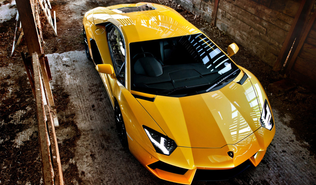 Screenshot №1 pro téma Lamborghini Aventador Yellow 1024x600