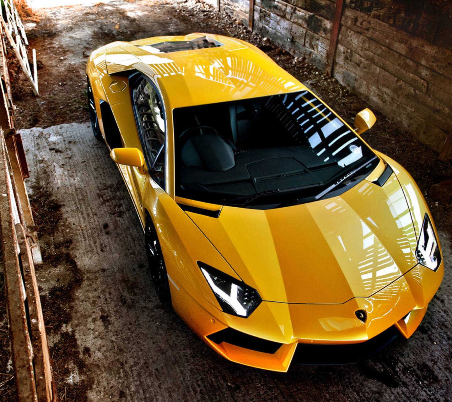 Lamborghini Aventador Yellow wallpaper 1440x1280