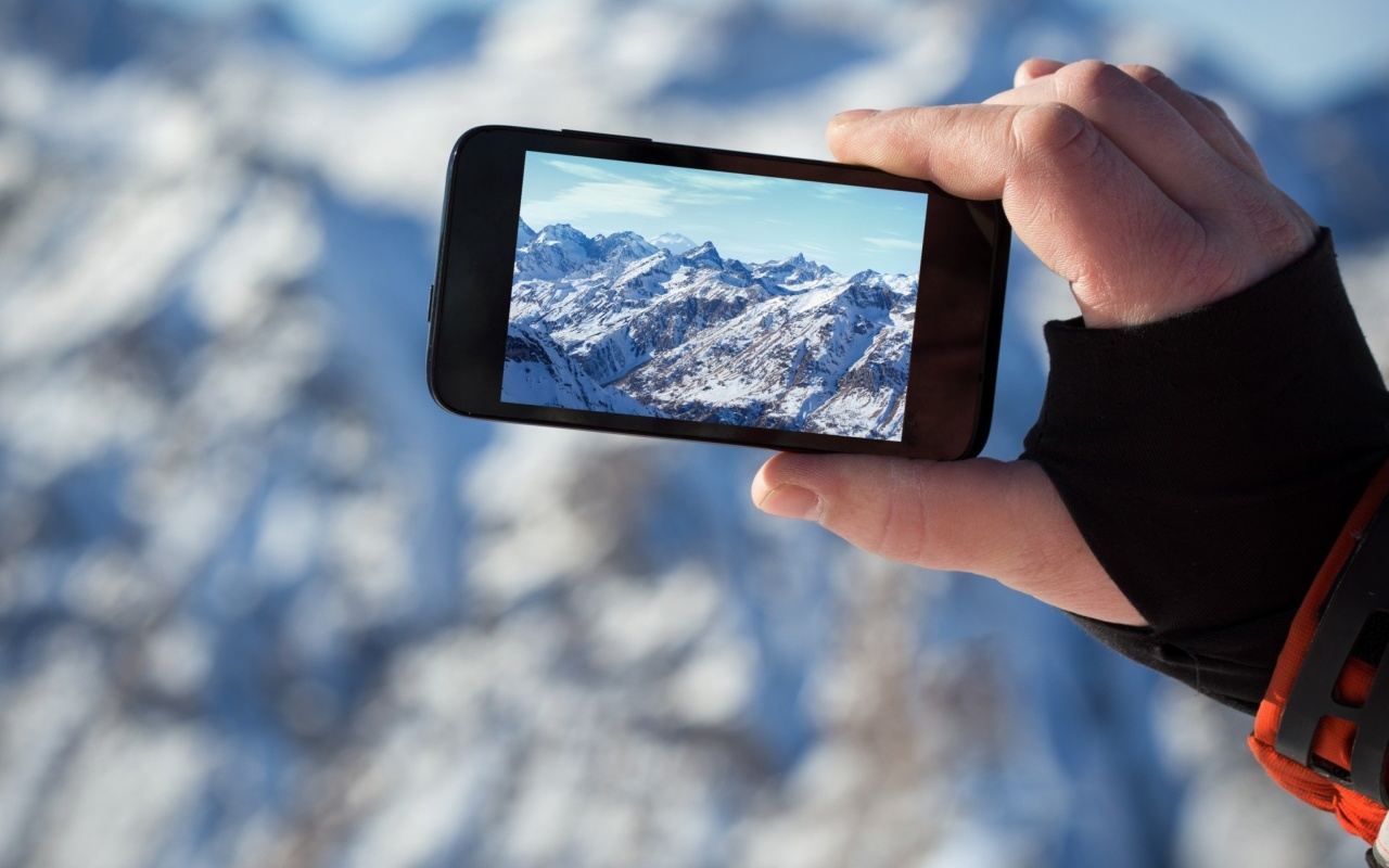 Glaciers photo on phone wallpaper 1280x800