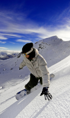 Fondo de pantalla Outdoor activities as Snowboarding 240x400