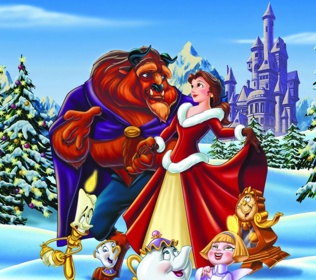 Das Belles Christmas Disney Wallpaper 1080x960