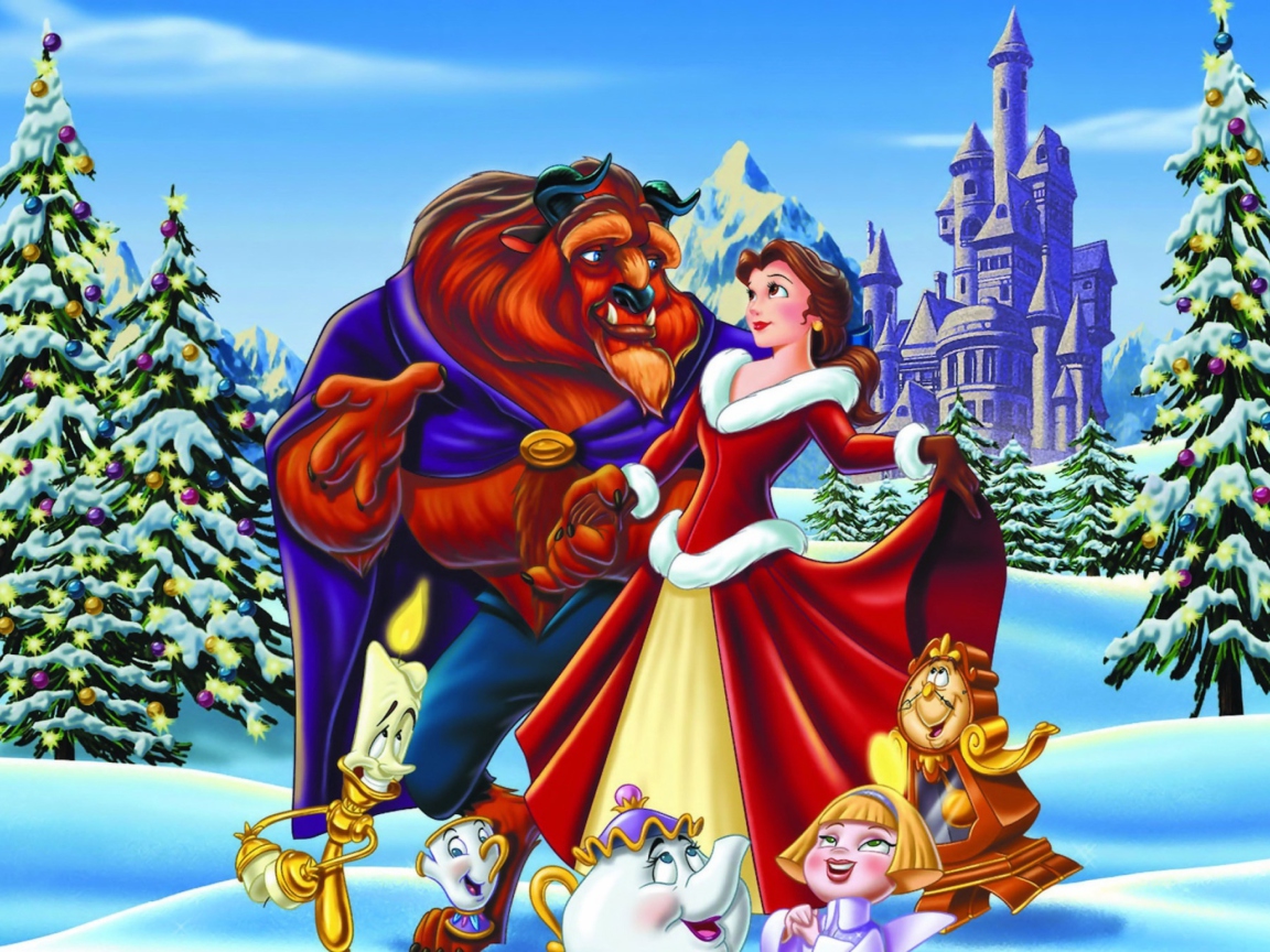 Das Belles Christmas Disney Wallpaper 1152x864