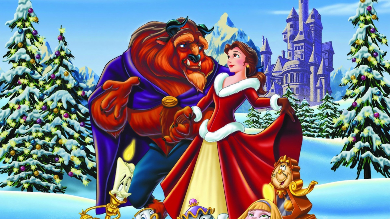 Belles Christmas Disney wallpaper 1366x768