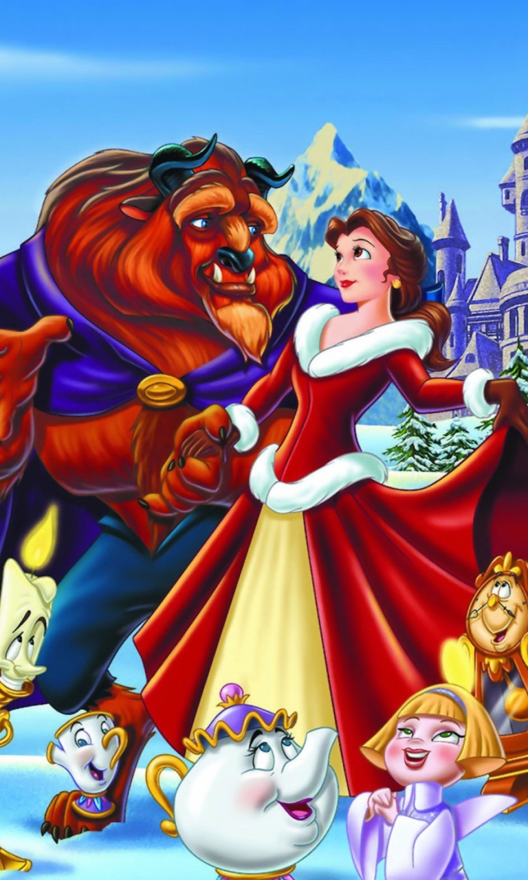Fondo de pantalla Belles Christmas Disney 768x1280