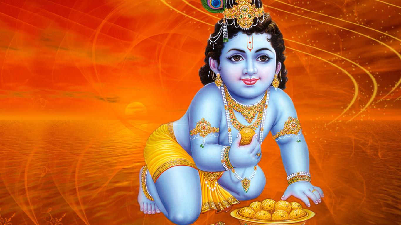 Screenshot №1 pro téma God Krishna 1366x768