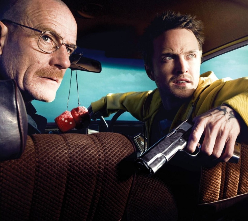 Jessie Pinkman Aaron Paul and Walter White Bryan Cranston Heisenberg in Breaking Bad screenshot #1 960x854