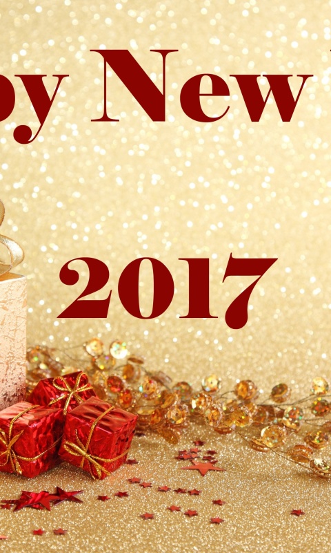 Screenshot №1 pro téma Happy New Year 2017 with Gifts 480x800