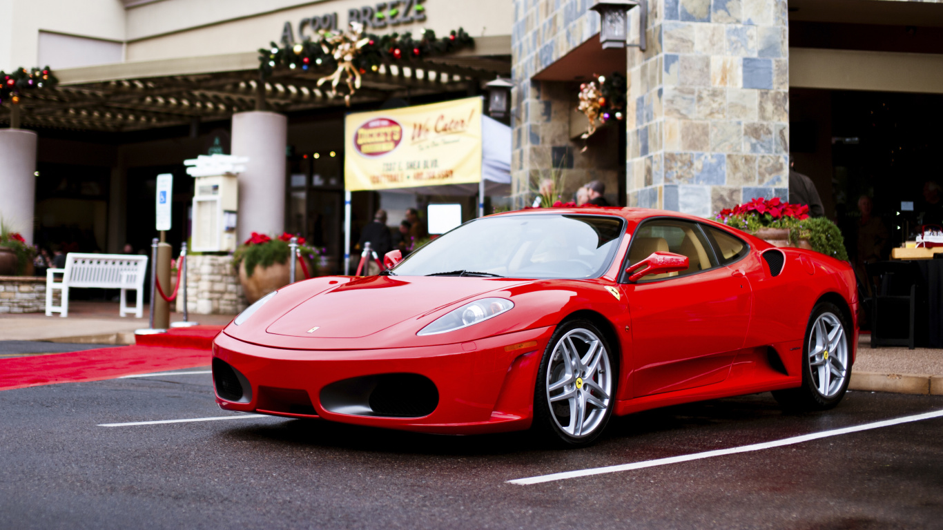 Fondo de pantalla Ferrari F430 in City 1366x768