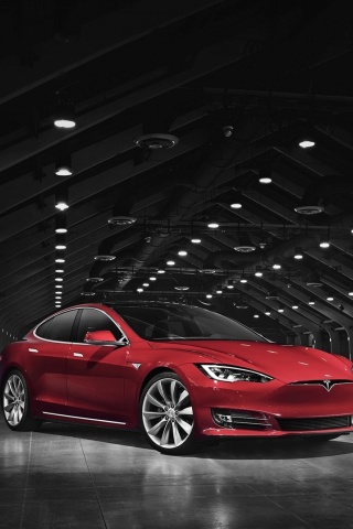 Das Tesla Model S Wallpaper 320x480