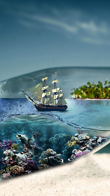 World in Bottle wallpaper 360x640