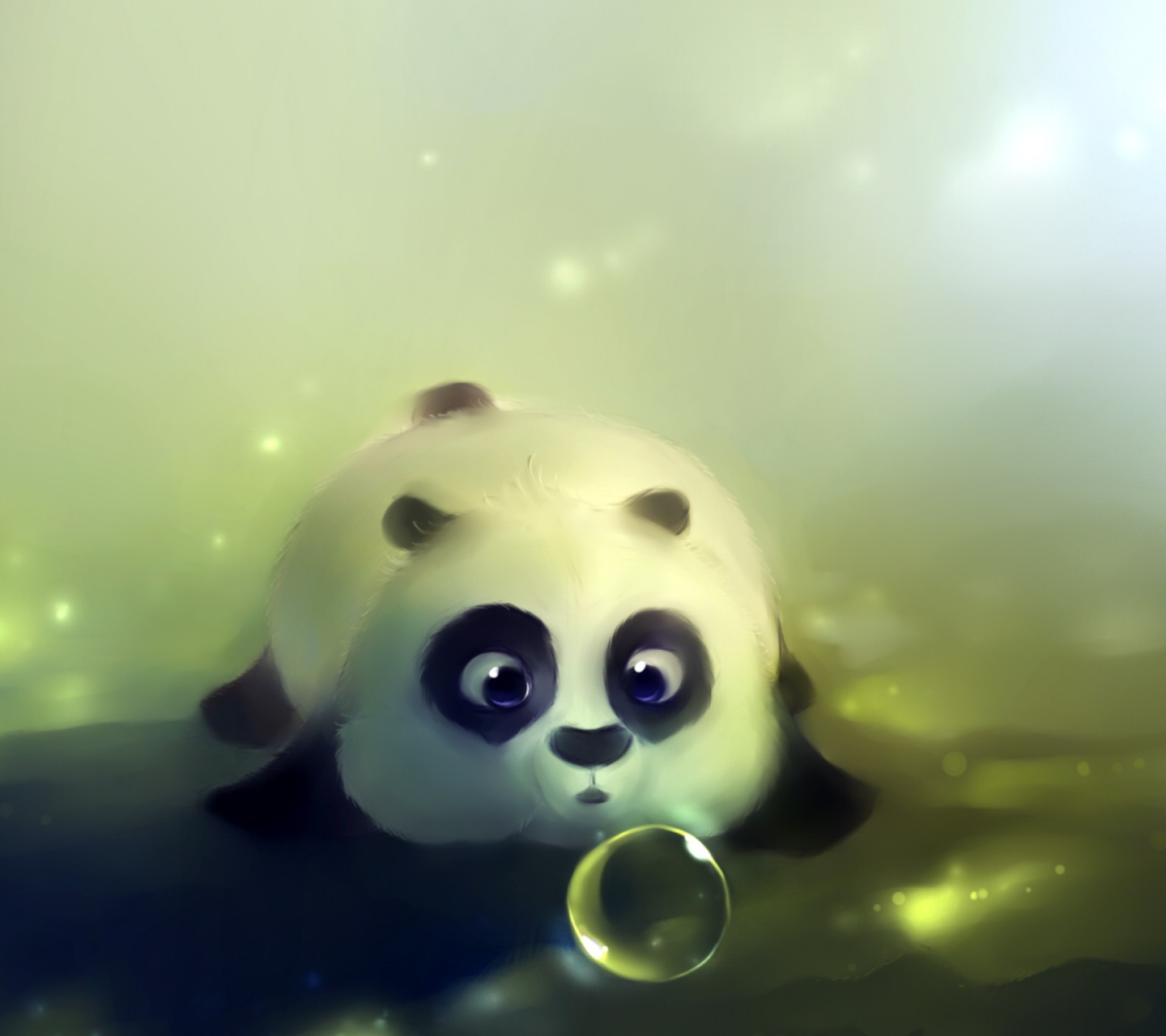 Screenshot №1 pro téma Panda And Bubbles 1440x1280