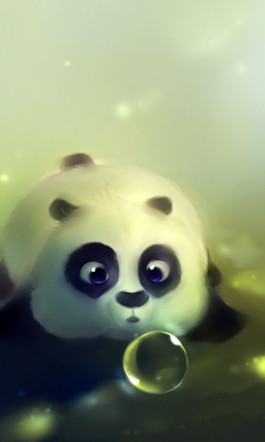 Das Panda And Bubbles Wallpaper 240x400