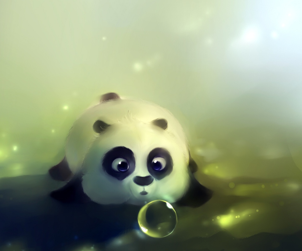 Das Panda And Bubbles Wallpaper 960x800