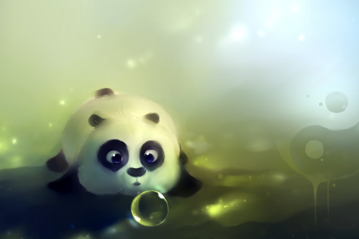 Fondo de pantalla Panda And Bubbles