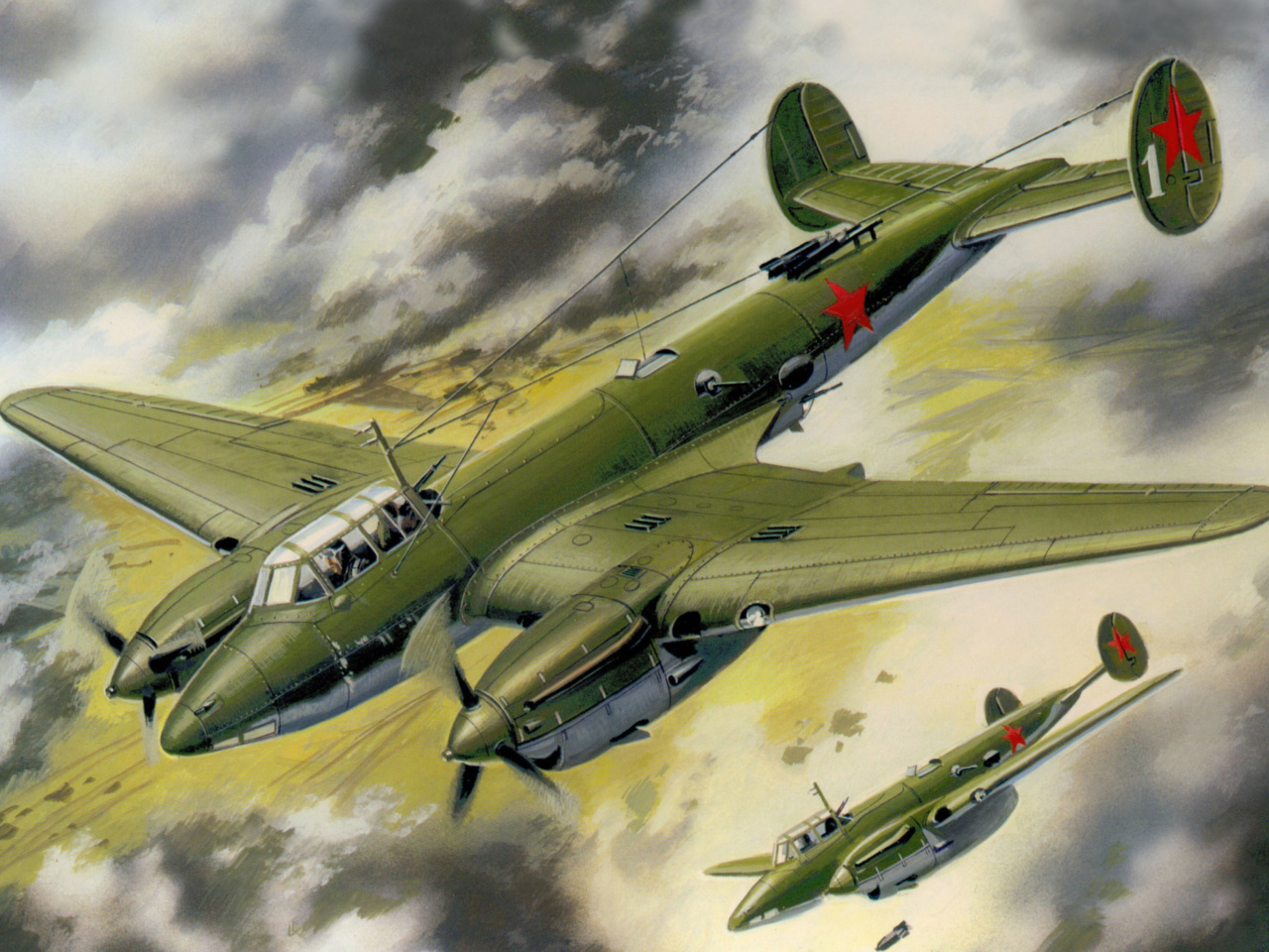 Das Petlyakov Pe 2 Soviet Bomber Wallpaper 1280x960