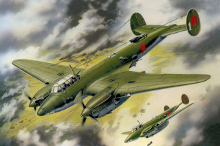 Petlyakov Pe 2 Soviet Bomber Background for Android, iPhone and iPad