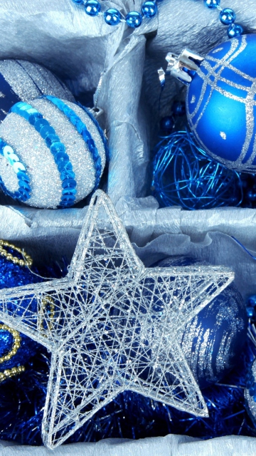 Обои Blue Christmas Decorations 360x640