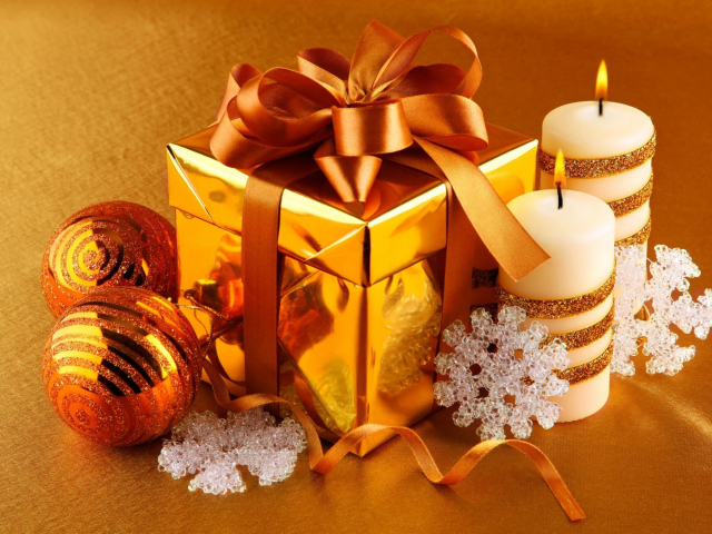 Das Christmas Gift Box Wallpaper 640x480