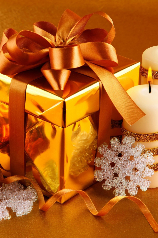 Das Christmas Gift Box Wallpaper 640x960