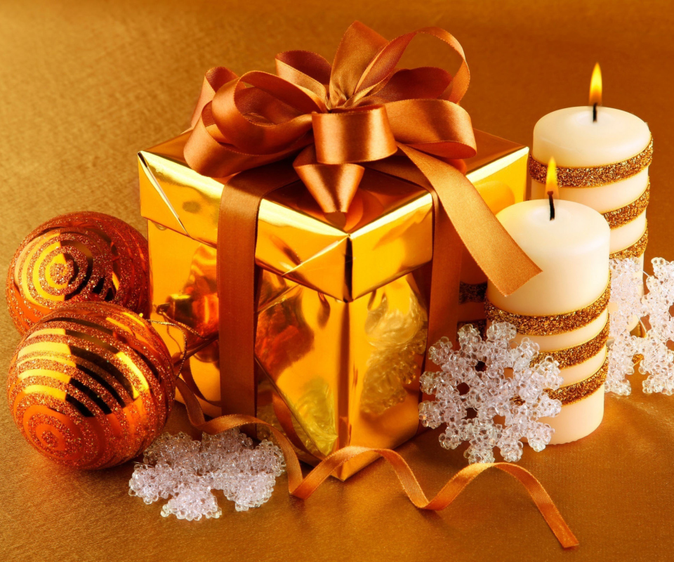 Das Christmas Gift Box Wallpaper 960x800