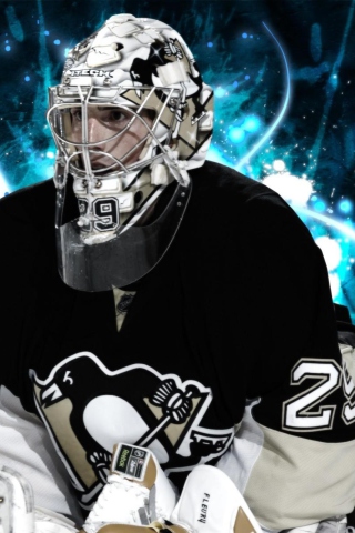 Das Pittsburgh Penguins Marc Andre Fleury Wallpaper 320x480