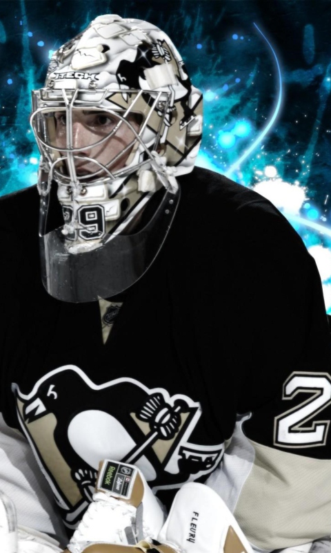 Das Pittsburgh Penguins Marc Andre Fleury Wallpaper 480x800