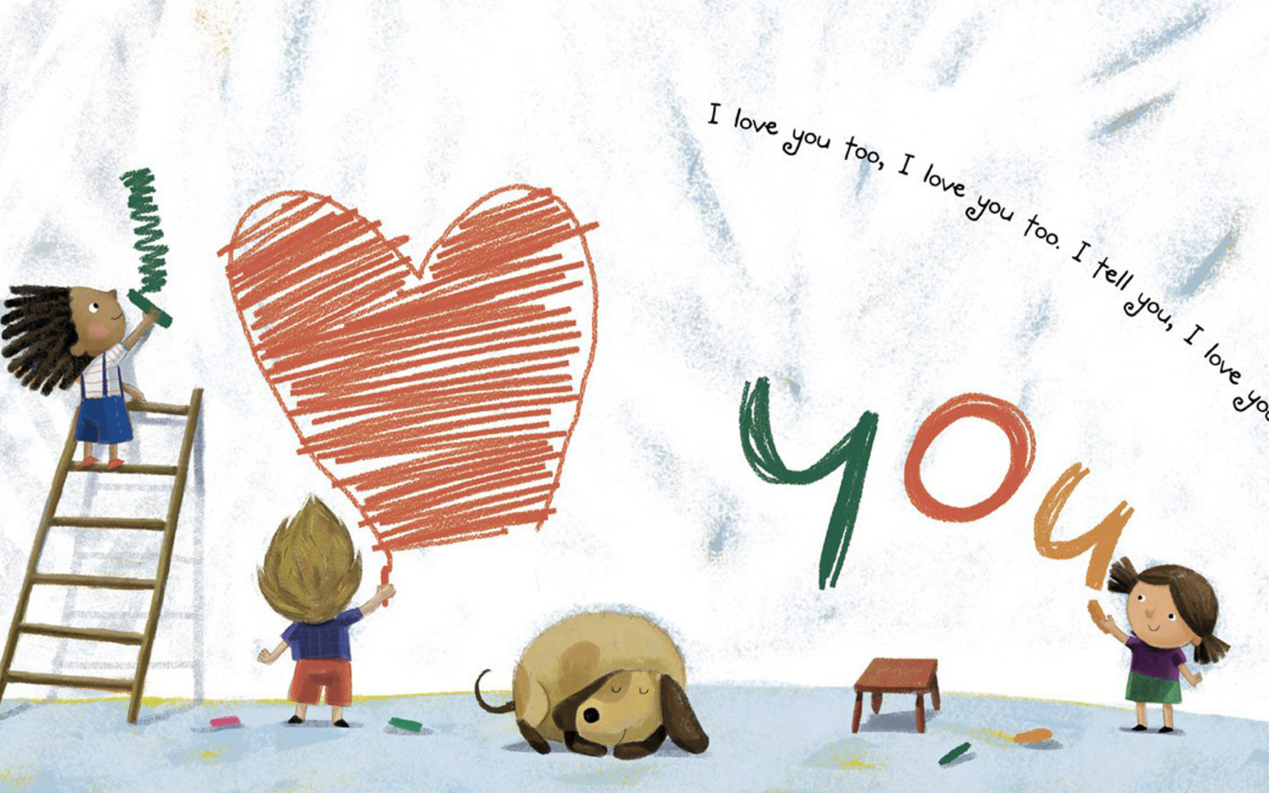 Screenshot №1 pro téma I Love You Creatures 2560x1600